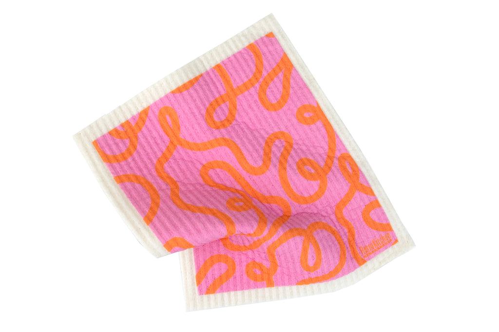 RetroKitchen compostable sponge cloth - loopy design