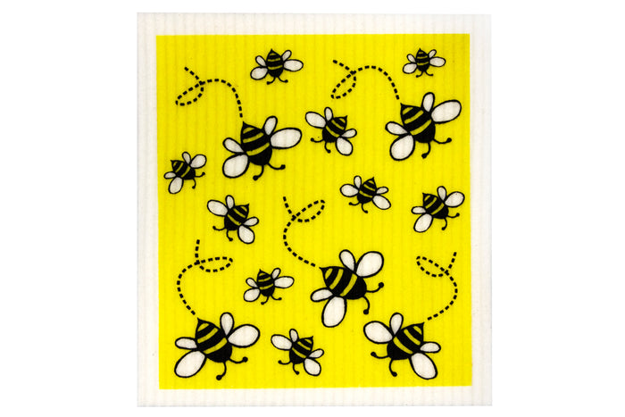 RetroKitchen biodegradable kitchen sponge cloth - Bees design