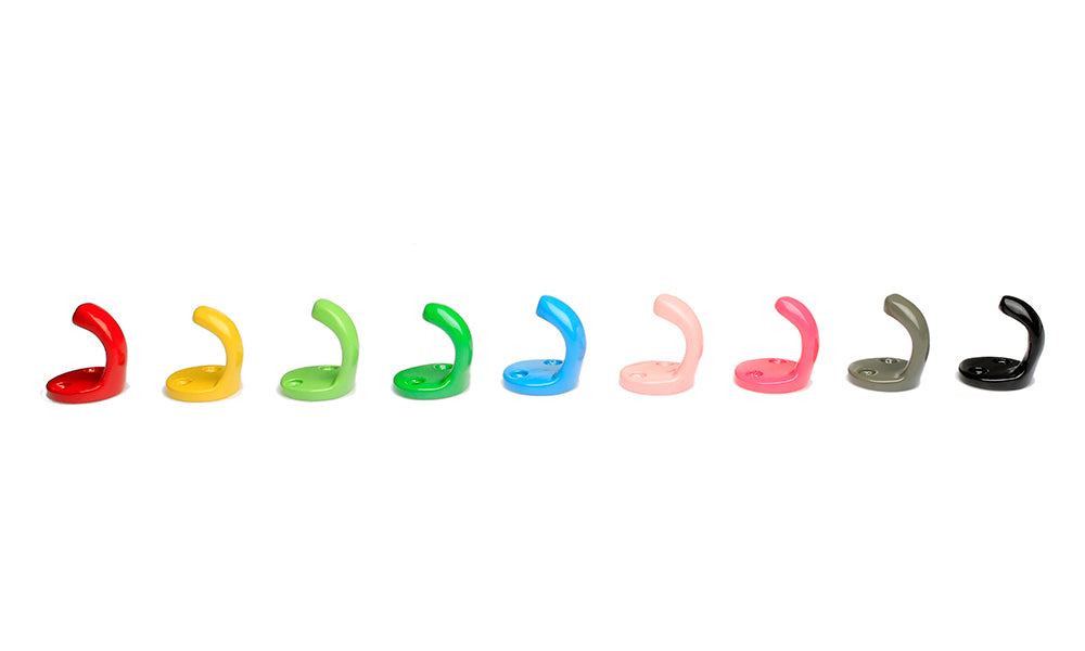 RetroKitchen Small Enamel Wall Hooks - Assorted colours