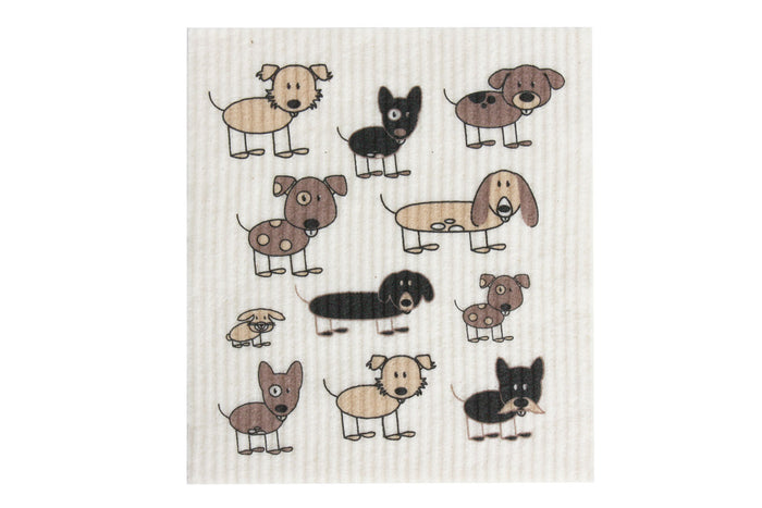 Retrokitchen swedish dish cloth with cute dogs design