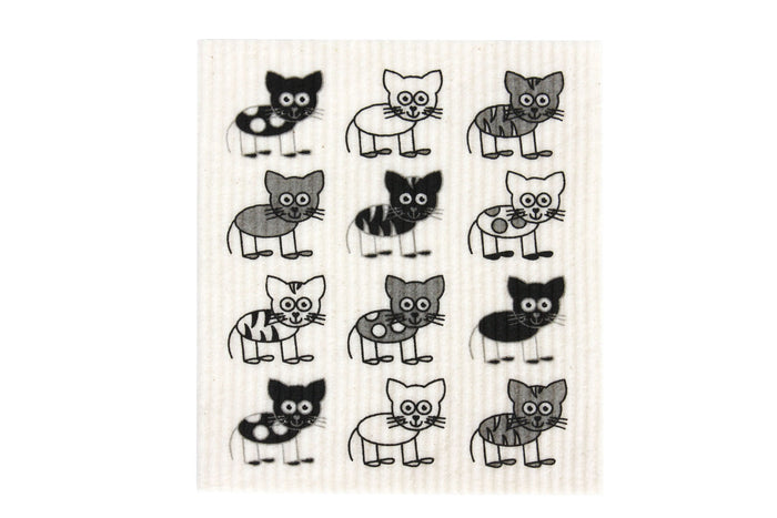 RetroKitchen swedish dish cloth with cute cats design