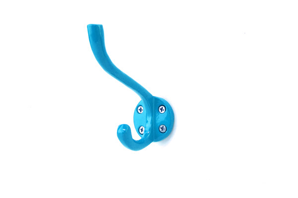 Blue wall hook on a white background