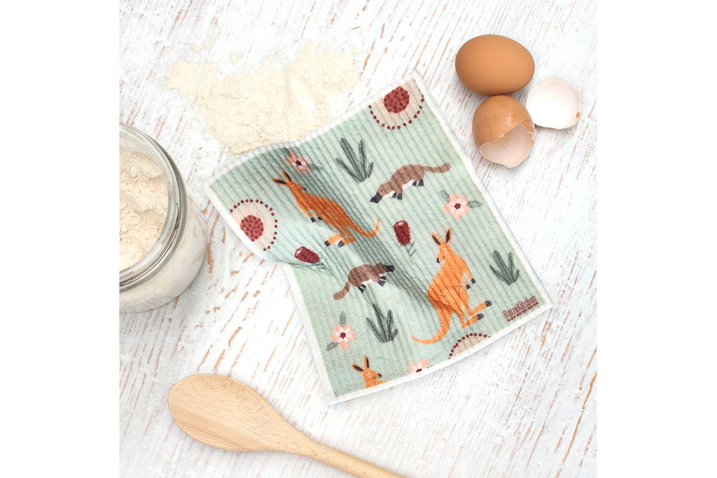 RetroKitchen compostable sponge cloth - Kangaroos