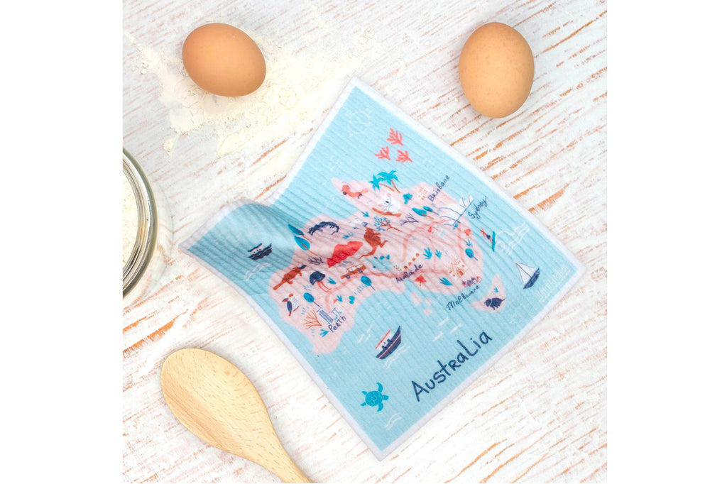 RetroKitchen sponge cloth - Australia Map