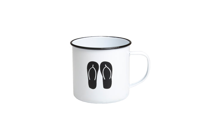 RetroKitchen enamel mug with thongs design