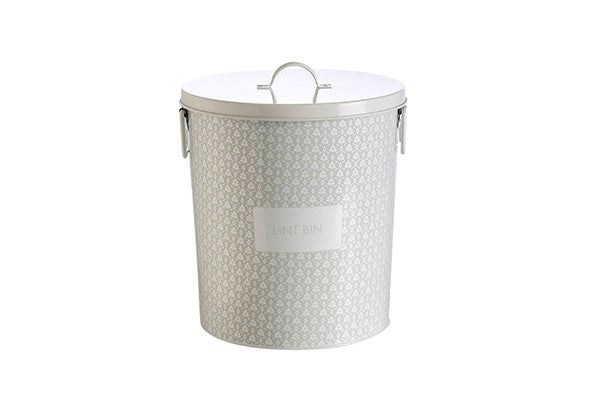 retro kitchen laundry bin for disposing of lint in the laundry, with contemporary spring floral grey pattern