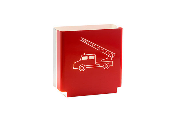 night light in red with fire truck design